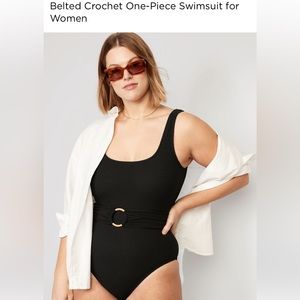 Old Navy Belted Crochet Swim Suit